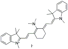 2-((E)-2-(2-(Dimethylamino)-3-[(E)-2-(1,3,3-trimethyl-1,3-dihydro-2H-indol-2-ylidene)ethylidene]-1-cyclohexen-1-yl)ethenyl)-1,3,3-trimethyl-3H-indolium iodide 结构式