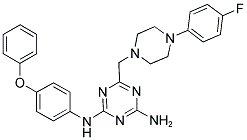 6-((4-(4-FLUOROPHENYL)PIPERAZIN-1-YL)METHYL)-N2-(4-PHENOXYPHENYL)-1,3,5-TRIAZINE-2,4-DIAMINE 结构式