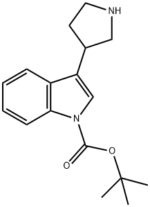 3-PYRROLIDIN-3-YL-INDOLE-1-CARBOXYLIC ACID TERT-BUTYL ESTER 结构式