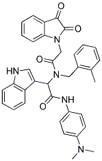 N-(4-(DIMETHYLAMINO)PHENYL)-2-(2-(2,3-DIOXOINDOLIN-1-YL)-N-(2-METHYLBENZYL)ACETAMIDO)-2-(1H-INDOL-3-YL)ACETAMIDE 结构式