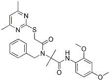 2-(N-BENZYL-2-(4,6-DIMETHYLPYRIMIDIN-2-YLTHIO)ACETAMIDO)-N-(2,4-DIMETHOXYPHENYL)-2-METHYLPROPANAMIDE 结构式