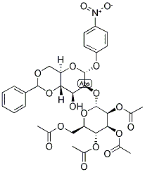 4-NITROPHENYL 2-O-(2,3,4,6-TETRA-O-ACETYL-ALPHA-D-MANNOPYRANOSYL)-4,6-O-BENZYLIDENE-ALPHA-D-MANNOPYRANOSIDE 结构式