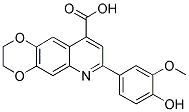 7-(4-HYDROXY-3-METHOXY-PHENYL)-2,3-DIHYDRO-[1,4]DIOXINO[2,3-G]QUINOLINE-9-CARBOXYLIC ACID 结构式