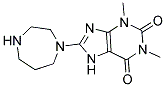 8-(1,4-DIAZEPAN-1-YL)-1,3-DIMETHYL-3,7-DIHYDRO-1H-PURINE-2,6-DIONE 结构式
