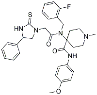 4-(N-(2-Fluorobenzyl)-2-(4-phenyl-2-thioxoimidazolidin-1-yl)acetamido)-N-(4-methoxyphenyl)-1-methylpiperidine-4-carboxamide 结构式