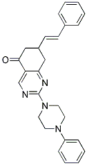 2-(4-Phenyl-1-piperazinyl)-7-[(E)-2-phenylethenyl]-7,8-dihydro-5(6H)-quinazolinone 结构式