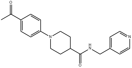 1-(4-ACETYLPHENYL)-N-(4-PYRIDINYLMETHYL)-4-PIPERIDINECARBOXAMIDE 结构式