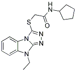 N-CYCLOPENTYL-2-(9-ETHYL-9H-BENZO[4,5]IMIDAZO[2,1-C][1,2,4]TRIAZOL-3-YLSULFANYL)-ACETAMIDE 结构式