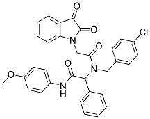 N-(4-CHLOROBENZYL)-2-(2,3-DIOXOINDOLIN-1-YL)-N-(2-(4-METHOXYPHENYLAMINO)-2-OXO-1-PHENYLETHYL)ACETAMIDE 结构式