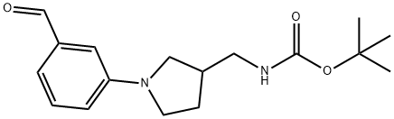 [1-(3-Formyl-phenyl)-pyrrolidin-3-ylmethyl]-carbamic acid tert-butyl ester 结构式
