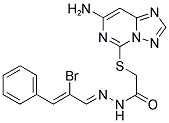 2-[(7-AMINO[1,2,4]TRIAZOLO[1,5-C]PYRIMIDIN-5-YL)THIO]-N'-[(1E,2Z)-2-BROMO-3-PHENYLPROP-2-ENYLIDENE]ACETOHYDRAZIDE 结构式