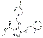 ETHYL 5-[(4-FLUOROBENZYL)OXY]-1-{[(1E)-(2-METHYLPHENYL)METHYLENE]AMINO}-1H-1,2,3-TRIAZOLE-4-CARBOXYLATE 结构式