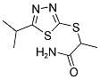 2-[(5-ISOPROPYL-1,3,4-THIADIAZOL-2-YL)SULFANYL]PROPANAMIDE 结构式