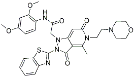 2-(2-(Benzo[d]thiazol-2-yl)-4-methyl-5-(2-morpholinoethyl)-3,6-dioxo-2,3,5,6-tetrahydropyrazolo[4,3-c]pyridin-1-yl)-N-(2,4-dimethoxyphenyl)acetamide 结构式