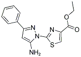 ETHYL 2-(5-AMINO-3-PHENYL-1H-PYRAZOL-1-YL)-1,3-THIAZOLE-4-CARBOXYLATE 结构式