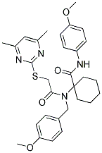 1-(2-(4,6-DIMETHYLPYRIMIDIN-2-YLTHIO)-N-(4-METHOXYBENZYL)ACETAMIDO)-N-(4-METHOXYPHENYL)CYCLOHEXANECARBOXAMIDE 结构式