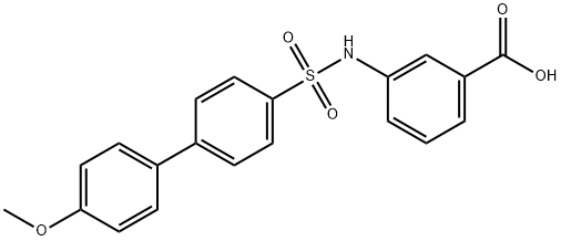 3-[4-(4-甲氧基苯基)苯基磺酰胺基]苯甲酸 结构式