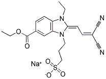 SODIUM 3-[2-[(Z)-3-CYANO-4-NITRILO-2-BUTENYLIDENE]-6-(ETHOXYCARBONYL)-3-ETHYL-1H-BENZIMIDAZOL-1(3H)-YL]-1-PROPANESULFONATE 结构式