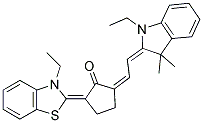 2-[3-ETHYL-1,3-BENZOTHIAZOL-2(3H)-YLIDENE]-5-[(Z)-2-(1-ETHYL-3,3-DIMETHYL-1,3-DIHYDRO-2H-INDOL-2-YLIDENE)ETHYLIDENE]CYCLOPENTANONE 结构式