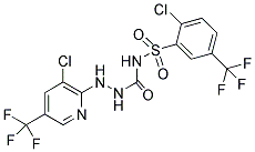 N-{[2-CHLORO-5-(TRIFLUOROMETHYL)PHENYL]SULFONYL}-2-[3-CHLORO-5-(TRIFLUOROMETHYL)PYRIDIN-2-YL]HYDRAZINECARBOXAMIDE 结构式