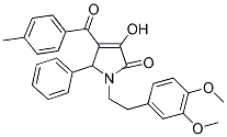 1-(3,4-DIMETHOXYPHENETHYL)-3-HYDROXY-4-(4-METHYLBENZOYL)-5-PHENYL-1H-PYRROL-2(5H)-ONE 结构式