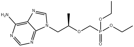 (R)-9-[2-(二乙基膦酰甲氧基)丙基]腺嘌呤 结构式