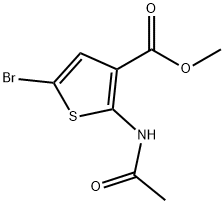 2-乙酰氨基-5-溴噻吩-3-羧酸甲酯 结构式