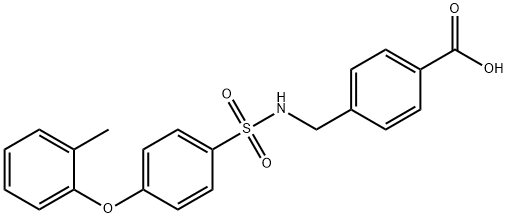 4-[4-(2-甲基苯氧基)苯基磺酰基氨基甲基]苯甲酸 结构式