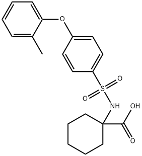 1-((4-(O-TOLYLOXY)PHENYL)SULFONAMIDO)CYCLOHEXANE-1-CARBOXYLIC ACID 结构式