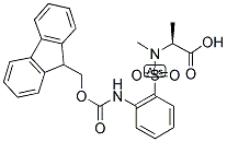 (S)-2-[[2-(9H-FLUOREN-9-YLMETHOXYCARBONYLAMINO)-BENZENESULFONYL]-METHYL-AMINO]-PROPIONIC ACID 结构式