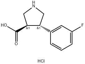 (3R,4S)-4-(3-氟苯基)吡咯烷-3-羧酸酯酸盐 结构式