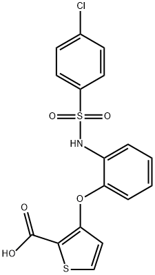 3-(2-([(4-CHLOROPHENYL)SULFONYL]AMINO)PHENOXY)-2-THIOPHENECARBOXYLIC ACID 结构式