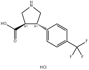(3R,4S)-4-(4-(三氟甲基)苯基)吡咯烷-3-羧酸盐酸盐 结构式