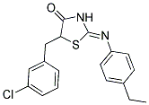 (2Z)-5-(3-CHLOROBENZYL)-2-[(4-ETHYLPHENYL)IMINO]-1,3-THIAZOLIDIN-4-ONE 结构式