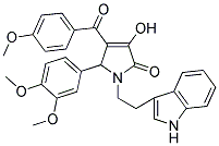 1-(2-(1H-INDOL-3-YL)ETHYL)-5-(3,4-DIMETHOXYPHENYL)-3-HYDROXY-4-(4-METHOXYBENZOYL)-1H-PYRROL-2(5H)-ONE 结构式