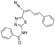 N-{5-[(1Z,3E)-1-CYANO-4-PHENYLBUTA-1,3-DIENYL]-1,3,4-THIADIAZOL-2-YL}BENZAMIDE 结构式