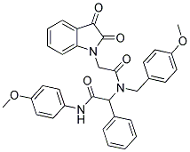 2-(2,3-DIOXOINDOLIN-1-YL)-N-(4-METHOXYBENZYL)-N-(2-(4-METHOXYPHENYLAMINO)-2-OXO-1-PHENYLETHYL)ACETAMIDE 结构式