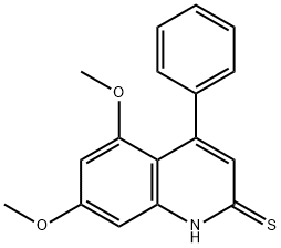 5,7-DIMETHOXY-4-PHENYLQUINOLINE-2-THIOL 结构式