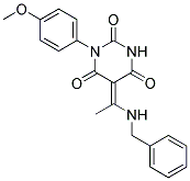 (5E)-5-[1-(BENZYLAMINO)ETHYLIDENE]-1-(4-METHOXYPHENYL)PYRIMIDINE-2,4,6(1H,3H,5H)-TRIONE 结构式