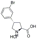 (+/-)-TRANS-4-(3-BROMOPHENYL)PYRROLIDINE-3-CARBOXYLIC ACID HYDROCHLORIDE 结构式
