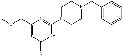 2-(4-BENZYLPIPERAZIN-1-YL)-6-(METHOXYMETHYL)PYRIMIDIN-4(3H)-ONE 结构式