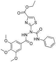 ETHYL 2-(1-(PHENYLCARBAMOYL)-2-(3,4,5-TRIMETHOXYBENZOYL)HYDRAZINYL)THIAZOLE-4-CARBOXYLATE 结构式