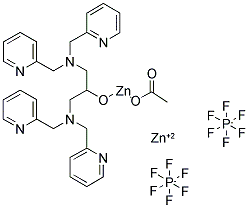 1,3-BIS[BIS(2-PYRIDYLMETHYL)AMINO]-2-PROPANOL ZINC COMPLEX ACETATE HEXAFLUOROPHOSPHATE 结构式