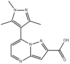 7-(1,3,5-三甲基-4-吡唑)-2-吡唑[1,5-A]嘧啶羧酸 结构式