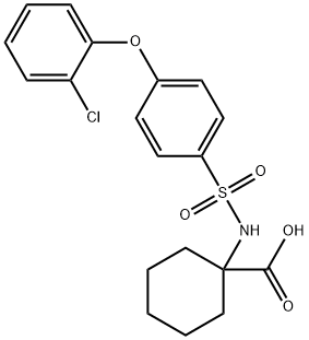 1-[4-(2-氯苯氧基)苯基磺酰胺]环己基甲酸 结构式