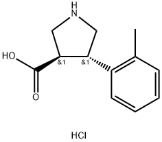 (TRANS)-4-(2-METHYL-PHENYL)-PYRROLIDINE-3-CARBOXYLIC ACID-HCL 结构式