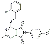4-[(2-FLUOROBENZYL)THIO]-2-(4-METHOXYPHENYL)-6-METHYL-1H-PYRROLO[3,4-C]PYRIDINE-1,3(2H)-DIONE 结构式