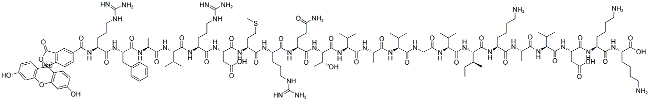 5-FAM-ARG-PHE-ALA-VAL-ARG-ASP-MET-ARG-GLN-THR-VAL-ALA-VAL-GLY-VAL-ILE-LYS-ALA-VAL-ASP-LYS-LYS-OH 结构式