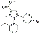 5-(4-Bromo-phenyl)-1-(2-ethyl-phenyl)-2-methyl-1H-pyrrole-3-carboxylic acid methyl ester 结构式