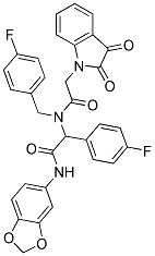 N-(BENZO[D][1,3]DIOXOL-5-YL)-2-(2-(2,3-DIOXOINDOLIN-1-YL)-N-(4-FLUOROBENZYL)ACETAMIDO)-2-(4-FLUOROPHENYL)ACETAMIDE 结构式